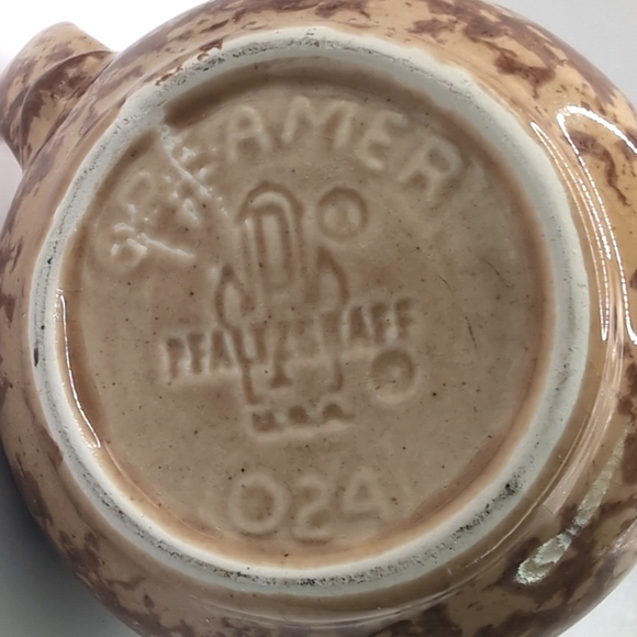 Vintage Pfaltzgraff Pottery Spongeware Gold / Brown Creamer 024 - Picture 9 of 10